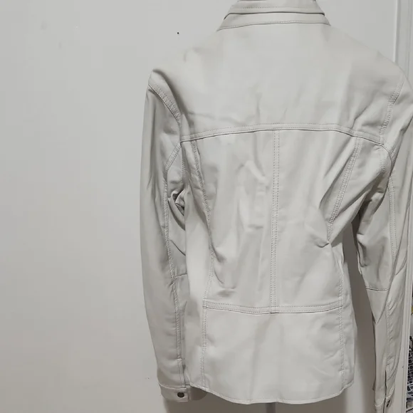 Faux Leather Cream Jacket - Picture 5 of 13